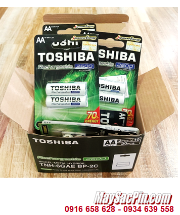 COMBO 1 HỘP 10 vỉ (20viên) Pin sạc Toshiba TNH-6GAE BP-2C AA 2600mAh 1.2v _Giá chỉ 1.640.000/hộp 